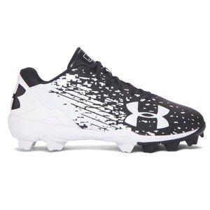 Youth Under Armour White/Black Leadoff Low RM Kids Baseball Cleats 1278754-011